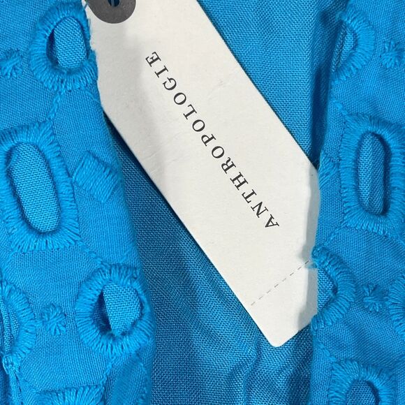 New Anthropologie Somerset Maxi Dress Blue Eyelet - Picture 11 of 13